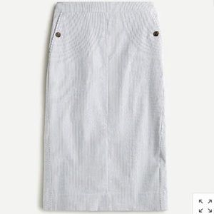 J. Crew Pencil Skirt in Seersucker Blue Size 0